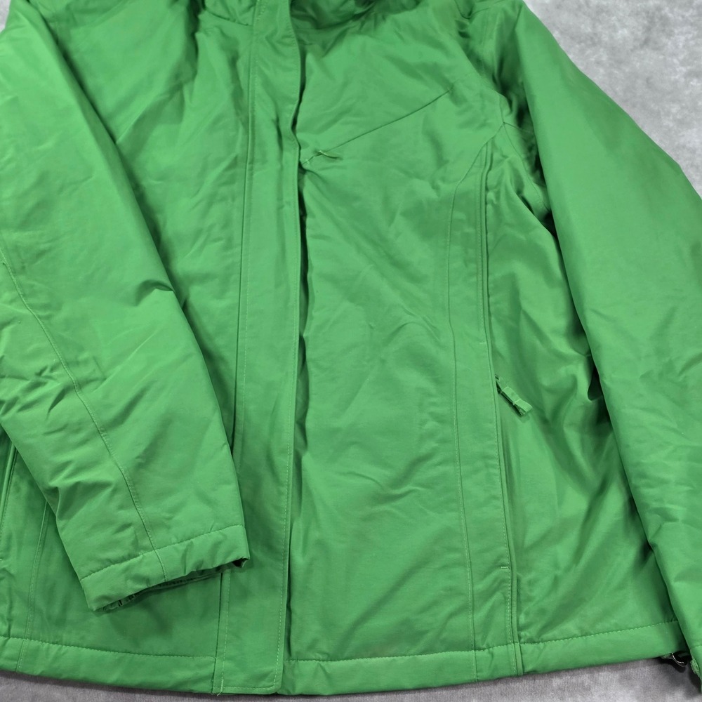 Lands End Squall Jacket Kids L 14-16 Green Good Waterproof Fleece Lined Hooded
